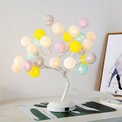 Lámpara de Mesa Decorativa con Bolas de Algodón - USB y Batería - Image 10