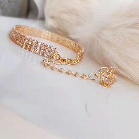 Collar de Cadena Dorada para Mascotas con Diamantes Resistente al Desteñimiento - Image 2