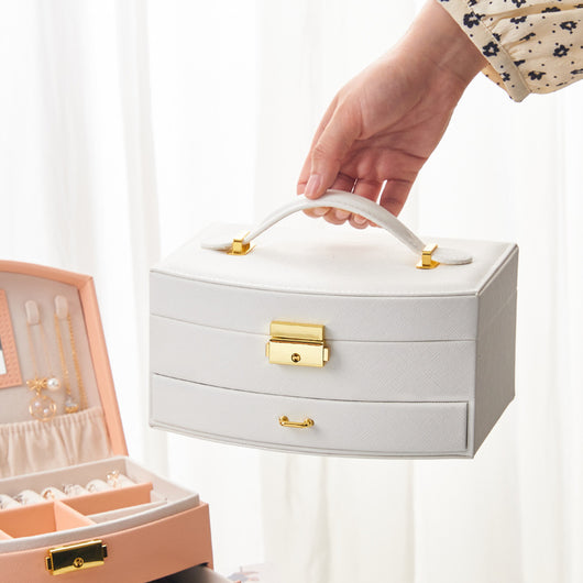 Caja de Joyas de Lujo Multicapa con Cerradura y Cajones - Image 11