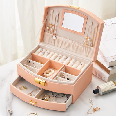Caja de Joyas de Lujo Multicapa con Cerradura y Cajones - Image 13