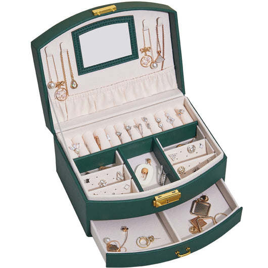 Caja de Joyas de Lujo Multicapa con Cerradura y Cajones - Image 3
