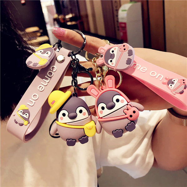 Chaveiro de Casal Pinguim Adorável - Pingente Decorativo Fofo
