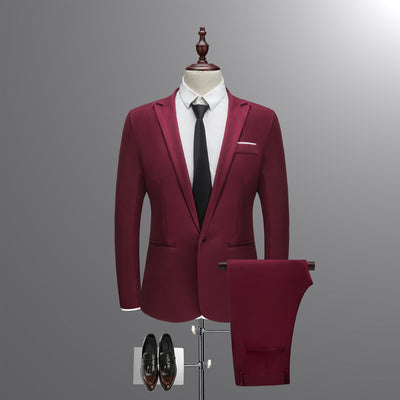 Traje Ejecutivo Coreano Slim Fit Dos Piezas para Hombre - Image 9