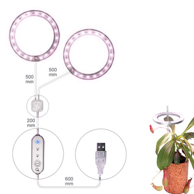 Lámpara LED de Espectro Completo Anillo Angel para Plantas - Cultivo Indoor USB 5V - Image 6