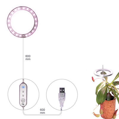 Lámpara LED de Espectro Completo Anillo Angel para Plantas - Cultivo Indoor USB 5V - Image 8