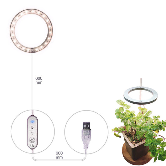 Lámpara LED de Espectro Completo Anillo Angel para Plantas - Cultivo Indoor USB 5V - Image 10
