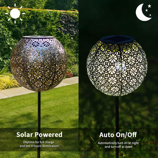 Lámpara Solar de Hierro Forjado para Jardín - Esfera Decorativa - Image 4