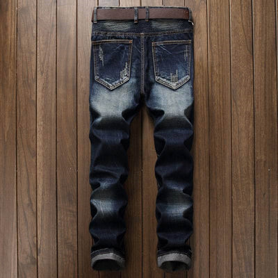 Pantalones Vaqueros Slim Fit Motociclista con Diseño Copo de Nieve - Image 5