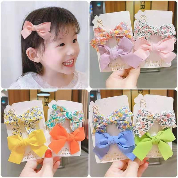 Clip de Lazo Floral para Niñas con Diseño de Flequillo