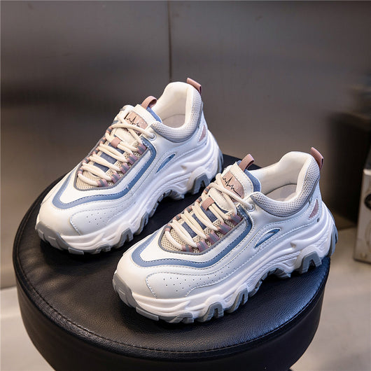 Tenis Casuales para Mujer con Suela Gruesa Elevada y Cordones - Image 13