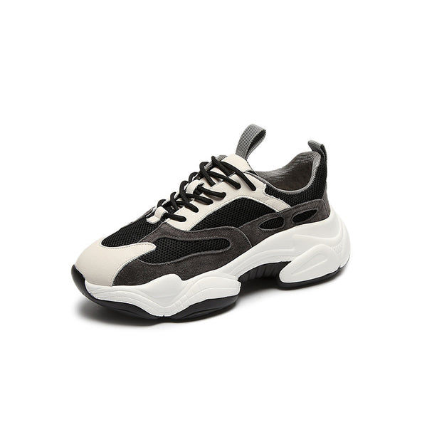 Tenis Casuales para Mujer con Suela Gruesa Elevada y Cordones