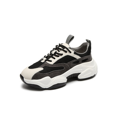 Tenis Casuales para Mujer con Suela Gruesa Elevada y Cordones