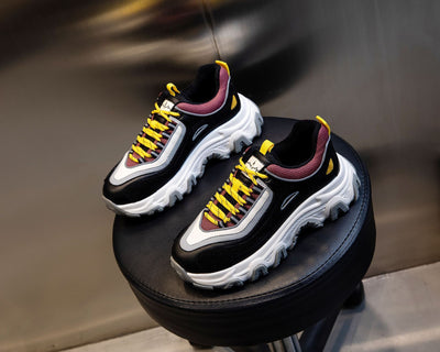 Tenis Casuales para Mujer con Suela Gruesa Elevada y Cordones - Image 3