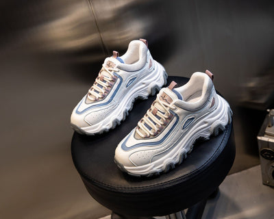 Tenis Casuales para Mujer con Suela Gruesa Elevada y Cordones - Image 8