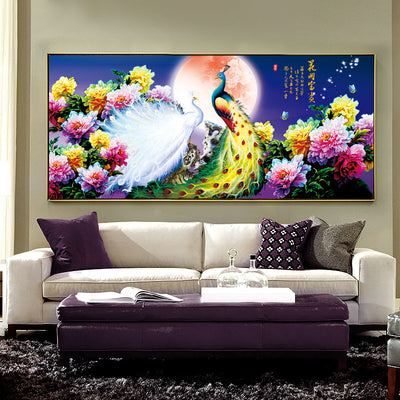Cuadro de Diamantes 5D Pavo Real Floral - Pintura de Diamantes Brillante - Image 9