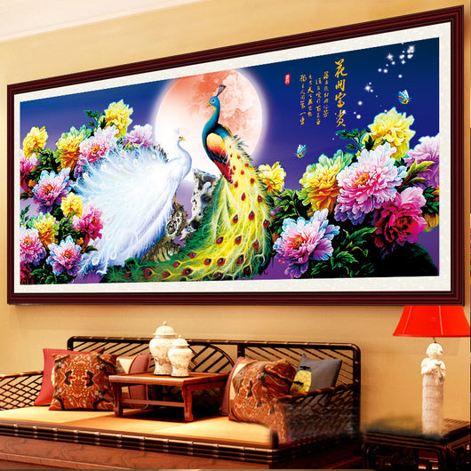 Cuadro de Diamantes 5D Pavo Real Floral - Pintura de Diamantes Brillante - Image 11