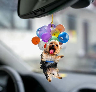 Adorno Colgante para Auto con Perrito Adorable y Paracaídas de Globos Coloridos - Image 9