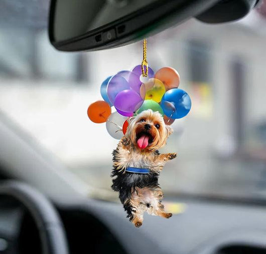 Adorno Colgante para Auto con Perrito Adorable y Paracaídas de Globos Coloridos - Image 9