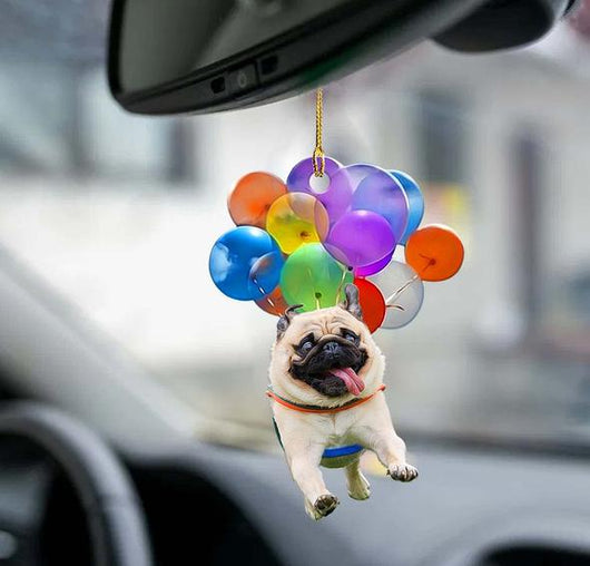 Adorno Colgante para Auto con Perrito Adorable y Paracaídas de Globos Coloridos - Image 10