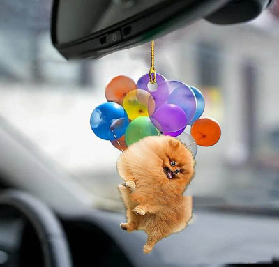 Adorno Colgante para Auto con Perrito Adorable y Paracaídas de Globos Coloridos - Image 17