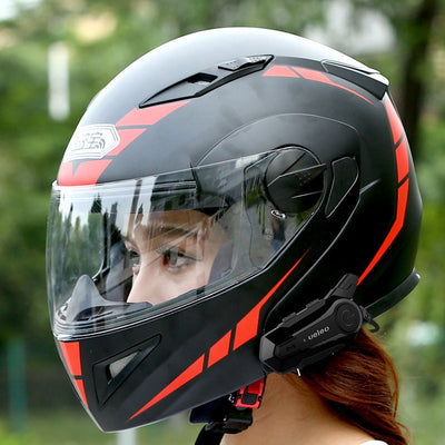 Casco Bluetooth para Motocicleta - Intercomunicador Inalámbrico Negro Profesional - Image 9