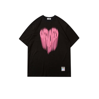 Camiseta Suelta con Estampado Love de Manga Corta