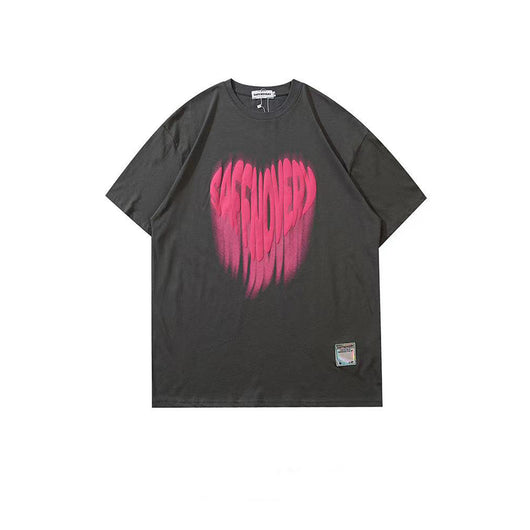 Camiseta Suelta con Estampado Love de Manga Corta - Image 4