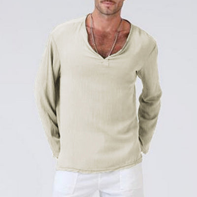 Camiseta Étnica de Algodón y Lino para Hombre - Image 7