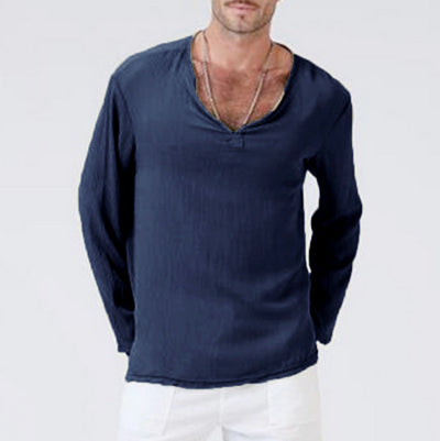 Camiseta Étnica de Algodón y Lino para Hombre - Image 11