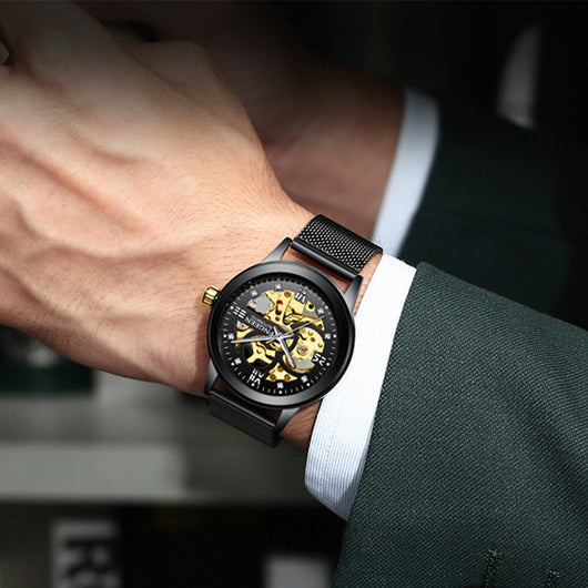 Reloj Mecánico de Lujo con Banda de Acero Luminoso e Impermeable - Image 3