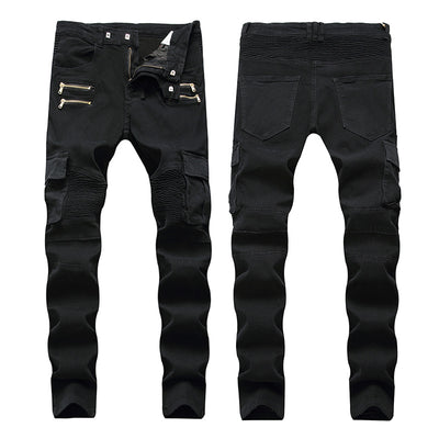 Pantalón Casual Plisado con Bolsillos Múltiples y Cierre Frontal - Image 9