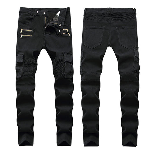 Pantalón Casual Plisado con Bolsillos Múltiples y Cierre Frontal - Image 9