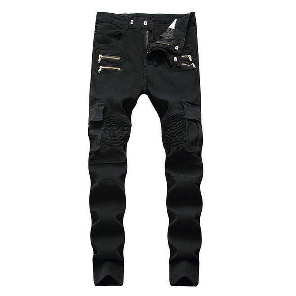 Pantalón Casual Plisado con Bolsillos Múltiples y Cierre Frontal