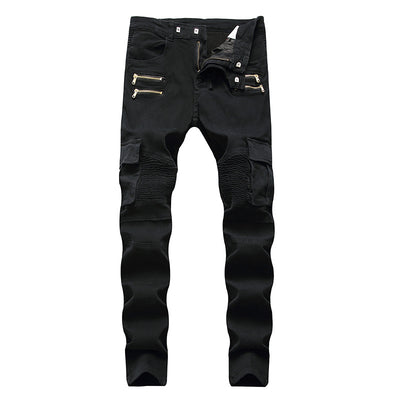Pantalón Casual Plisado con Bolsillos Múltiples y Cierre Frontal