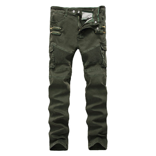 Pantalón Casual Plisado con Bolsillos Múltiples y Cierre Frontal - Image 5