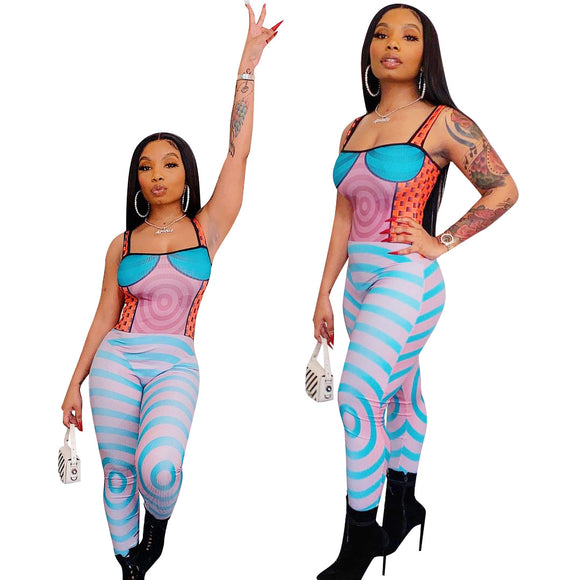 Jumpsuit Ajustado Estampado Primavera - Diseño Elegante y Sensual