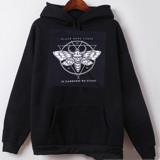 Suéter Retro Harajuku para Mujer - Diseño Devil Casual Otoño Primavera Negro - Image 2