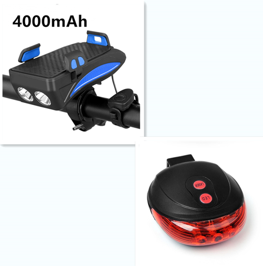 Soporte Multifuncional para Celular en Bicicleta con Cargador, Luz LED y Timbre - Image 8