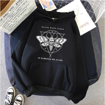 Suéter Retro Harajuku para Mujer - Diseño Devil Casual Otoño Primavera Negro - Image 5