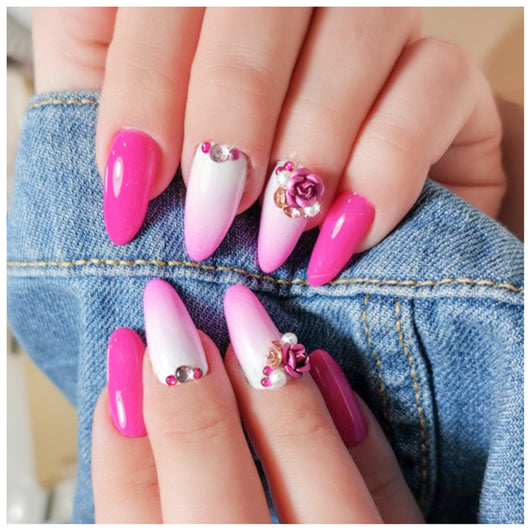 Joyas de Uñas con Flores Metálicas, Efecto Ojo de Gato y Cristales Brillantes - Image 4