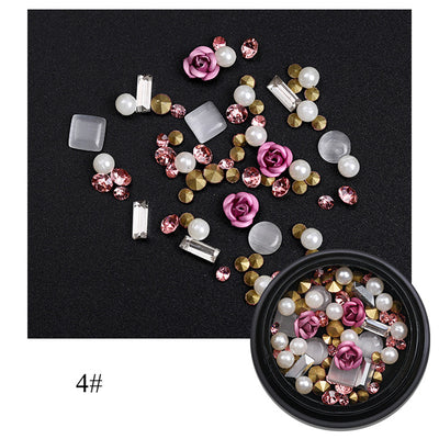 Joyas de Uñas con Flores Metálicas, Efecto Ojo de Gato y Cristales Brillantes - Image 5