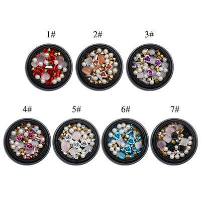 Joyas de Uñas con Flores Metálicas, Efecto Ojo de Gato y Cristales Brillantes - Image 2