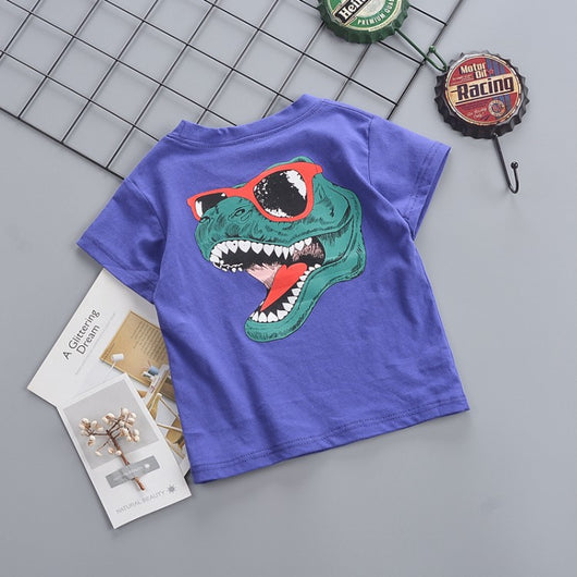 Camiseta Cuello Redondo con Estampado de Caricatura en la Espalda - Image 6