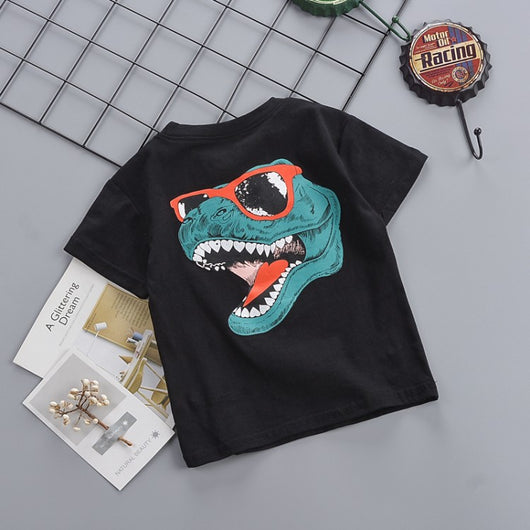 Camiseta Cuello Redondo con Estampado de Caricatura en la Espalda - Image 9