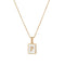 Colar Com Pingente Quadrado De Letra Inglesa Em Aço Titânio Dourado Branco P