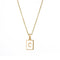 Colar com Pingente Quadrado Dourado e Branco com Letras Inglesas em Aço Titânio C
