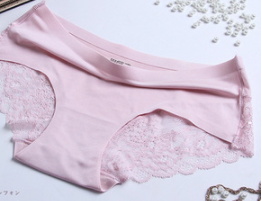 Calzones Deportivos Ice Silk para Mujer - Cintura Media sin Costuras con Encaje y Algodón Antibacteriano - Image 3