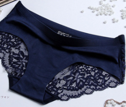 Calzones Deportivos Ice Silk para Mujer - Cintura Media sin Costuras con Encaje y Algodón Antibacteriano - Image 2
