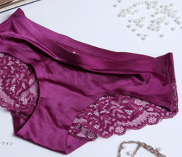 Calzones Deportivos Ice Silk para Mujer - Cintura Media sin Costuras con Encaje y Algodón Antibacteriano
