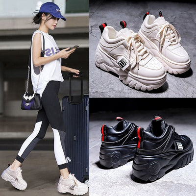 Zapatillas Plataforma Harajuku con Suela Gruesa - Sneakers Elevadores de Altura